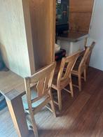 Houten eettafel met 6 stoelen, Huis en Inrichting, Tafels | Eettafels, Ophalen of Verzenden, Gebruikt, Rechthoekig, 50 tot 100 cm