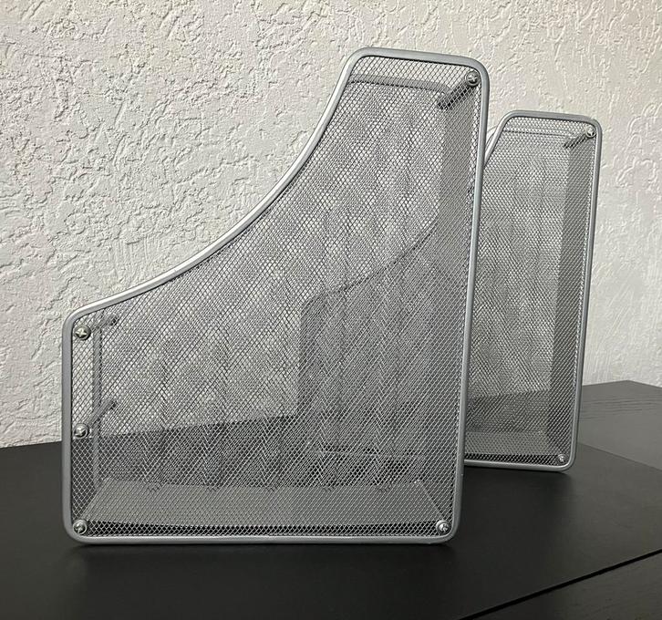 2 Metalen tijdschriftencassettes / lectuurbak, mesh design., Huis en Inrichting, Woonaccessoires | Krantenbakken en Lectuurbakken