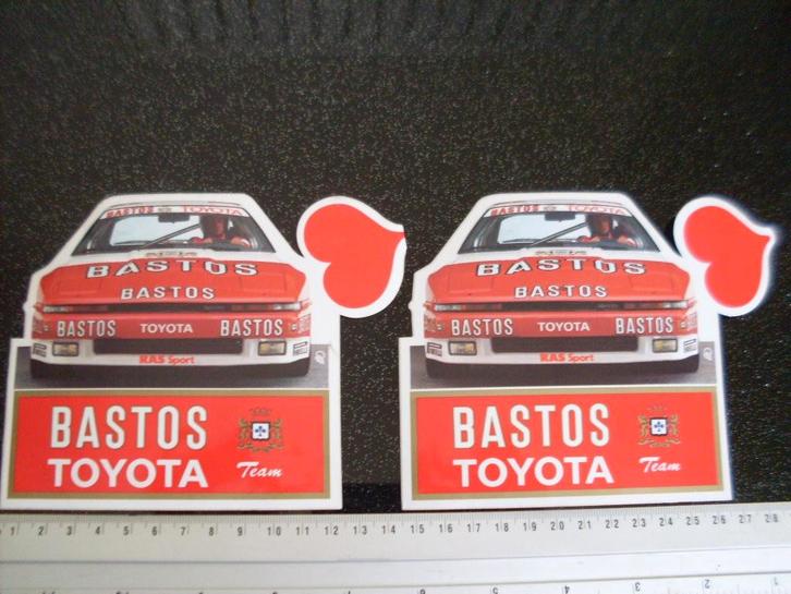 2x sticker team bastos toyota logo ras sport pirelli, Verzamelen, Stickers, Zo goed als nieuw, Sport, Verzenden