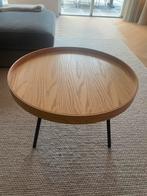 Salontafel hout/zwart Zuiver, Huis en Inrichting, Tafels | Salontafels, 50 tot 100 cm, Minder dan 50 cm, Rond, Gebruikt