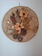Droogbloemen op rieten lijst diameter 50cm, Ophalen, Gebruikt