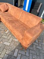 !!ACTIE!! COGNAC GEKLEURDE HOEKBANK, GRATIS LEVERING, Huis en Inrichting, 250 tot 300 cm, Hoekbank, Zo goed als nieuw, Vierpersoons of meer