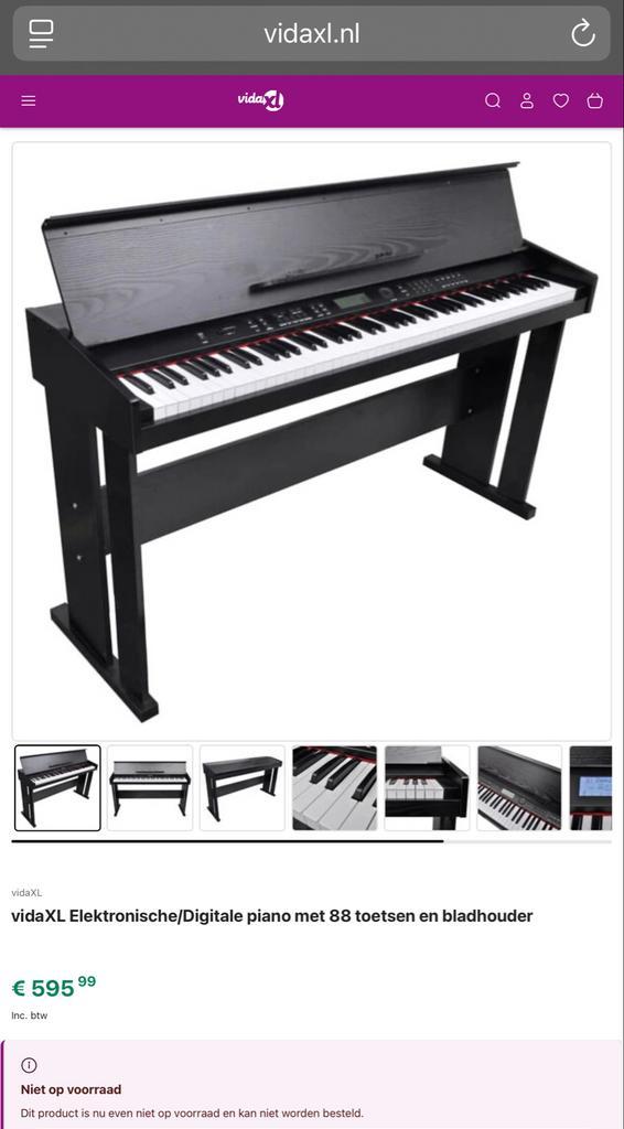 Vidaxl elektrische Piano - Zo goed als nieuw!, Muziek en Instrumenten, Piano's, Zo goed als nieuw, Piano, Zwart, Digitaal, Ophalen