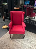 Rode fauteuil met hoge rugleuning, Huis en Inrichting, Fauteuils, Ophalen, Zo goed als nieuw, Stof, 75 tot 100 cm