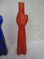 2x Vintage "Katten fles" Happy Cat Moezel Riesling, Antiek en Kunst, Antiek | Glas en Kristal, Ophalen of Verzenden