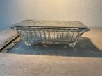 Vintage Glazen Serveerschaal met Warmhoudplaat, Antiek en Kunst, Ophalen of Verzenden