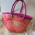 Ibiza mand leder rieten gevlochten hippie boho tas goud rose, Ophalen of Verzenden, Zo goed als nieuw