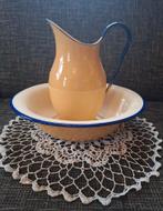 Emaille wasbak met kan, Antiek en Kunst, Antiek | Emaille, Ophalen of Verzenden
