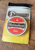 Heineken viltjes + opener vintage promo item, Ophalen of Verzenden, Zo goed als nieuw, Flesopener, Heineken