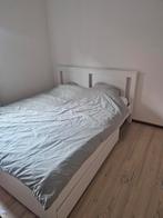 Bed Ikea Songesand met opberglade 160 x 200 met lattenbodem, Huis en Inrichting, Ophalen, Gebruikt, Wit, Tweepersoons