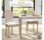 Set van 2 barok/retro eetkamerstoelen, Nieuw, Wicker, Nvt, Nvt