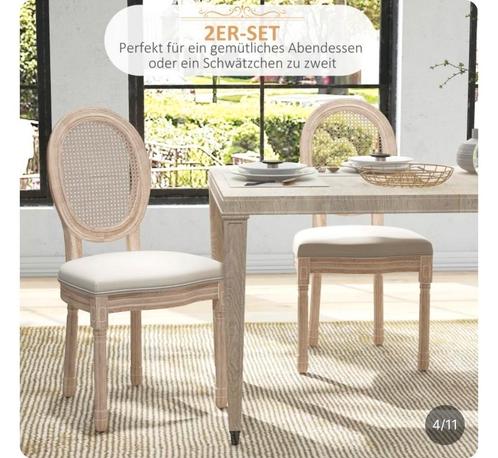 Set van 2 barok/retro eetkamerstoelen, Tuin en Terras, Tuinstoelen, Nieuw, Wicker, Ophalen of Verzenden