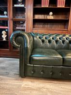 Chesterfield 2 zits & salontafel groen leer, Ophalen, Info@chesterfieldjunkie.nl, Zo goed als nieuw, The chesterfield brand