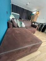 Leren bank met hocker - Emmermeer, Ophalen, Gebruikt, Driepersoons, Rechte bank