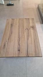 Tafelblad Eiken Rustiek Eiken 80x60x3cm staal verstevigd, 50 tot 100 cm, Eikenhout, Industrieel, Rechthoekig