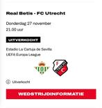 Kaart te koop Betis Sevilla-FC Utrecht, Tickets en Kaartjes, Eén persoon