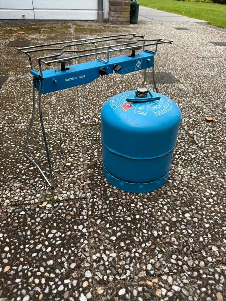 Butagasbrander 2 pits met accecoires, Caravans en Kamperen, Kampeeraccessoires, Gebruikt, Ophalen of Verzenden