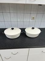 2 zware ovale gietijzeren pannen 31 cm . Pan gietijzer ., Ophalen of Verzenden, Gebruikt, Gietijzer, Koekenpan of Braadpan
