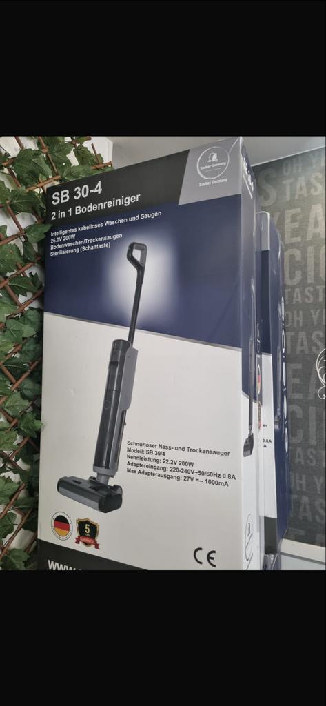 Sauber SB30/4 2-in-1 Vloerreiniger - Draadloos & Slim!, Witgoed en Apparatuur, Stofzuigers, Nieuw, Waterstofzuiger, Minder dan 1200 watt