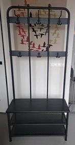 Staande Kapstok met 2 legplanken., Huis en Inrichting, Woonaccessoires | Kapstokken, Ophalen, Zo goed als nieuw, Metaal, Staande kapstok