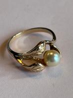 Vintage 10 karaat gouden ring met parel, Verzenden, Dame, Goud, Kleiner dan 17