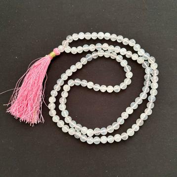 Mala van rozenkwarts en bergkristal beschikbaar voor biedingen