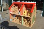 Héél leuk poppenhuis +meubels en popjes, hele goede staat !, Ophalen of Verzenden, Gebruikt, Poppenhuis
