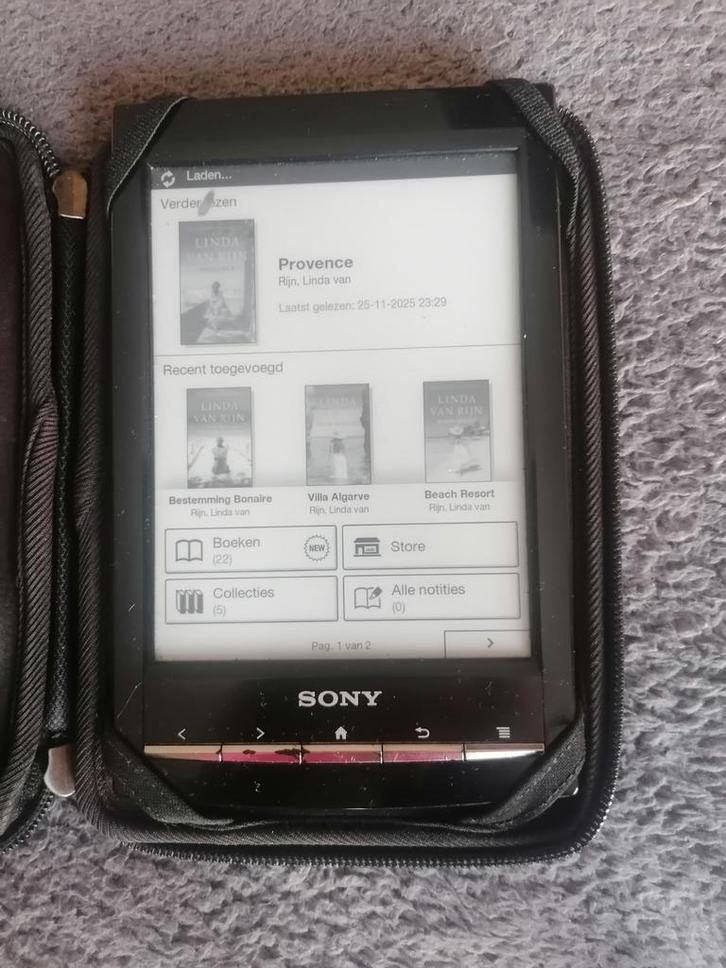 Sony E reader met hoesje en boeken, Computers en Software, E-readers, Zo goed als nieuw, Ophalen of Verzenden