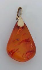 Kettinghanger met amber barnsteen verguld, Sieraden, Tassen en Uiterlijk, Ophalen of Verzenden, Met edelsteen