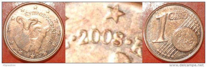 Ⰿ FLAW SCARCE FINLAND: CYPRUS 1 CENT 2008!, Postzegels en Munten, Munten | Europa | Euromunten, Losse munt, 1 cent, Cyprus, Ophalen of Verzenden