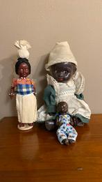 Antieke oude popjes donker zwart met kind baby, Verzamelen, Poppen, Verzenden, Gebruikt, Pop