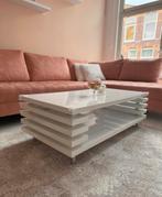 Hoogglans witte salontafel - Den Haag, Huis en Inrichting, Tafels | Salontafels, Ophalen, Gebruikt, 100 tot 150 cm, Kunststof