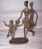 Bronzen sculptuur moeder met kind-Ali Nikiema /Yacouba Guira, Antiek en Kunst, Kunst | Beelden en Houtsnijwerken, Ophalen of Verzenden