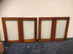 4 massief mahonie (schuif)ramen 216 x 92 cm, 3 cm dik, €25, Doe-het-zelf en Verbouw, Glas en Ramen, Ophalen, Gebruikt, 80 tot 120 cm