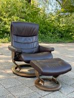 Stressless relax fauteuil met voetenbank- L large, Ophalen of Verzenden, Zo goed als nieuw, Minder dan 75 cm, 50 tot 75 cm