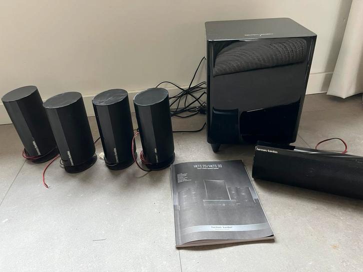 Harman Kardon 5.1 speakerset met extra subwoofer, Audio, Tv en Foto, Luidsprekers, Gebruikt, Complete surroundset, 60 tot 120 watt