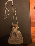 Vintage Zilveren Mesh Tasje met Ketting, Gebruikt, Minder dan 40 cm, Minder dan 35 cm, Grijs