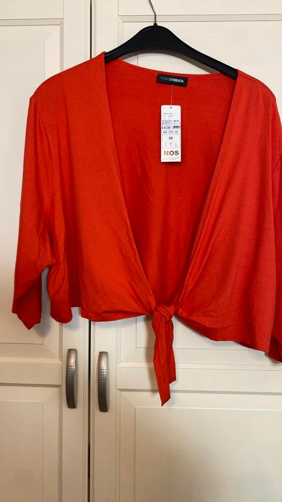 Dorisstreich rode stretch bolero 56, Verzenden, Zo goed als nieuw, Rood, Trui of Vest