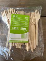 Snackvorkjes Bamboe 35 stuks, Ophalen of Verzenden, Nieuw, Hout, Los bestek