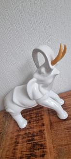 Grote Porseleinen Olifant - Retro Design, Tuin en Terras, Ophalen of Verzenden, Gebruikt, Overige materialen, Dierenbeeld