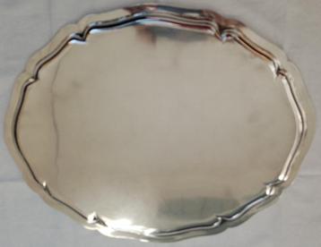 Ovaal zilveren dienblad Chippendale 42 cm Massief 835 zilver beschikbaar voor biedingen