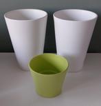3 x IKEA PAPAJA bloempot - Wit en Limegroen, Overige materialen, Binnen, Ophalen of Verzenden, Zo goed als nieuw