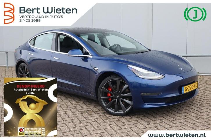 Tesla Model 3 Performance AWD75kWh | Compleet | Rijklaar, Auto's, Tesla, Bedrijf, Model 3, ABS, Achteruitrijcamera, Airbags, Airconditioning