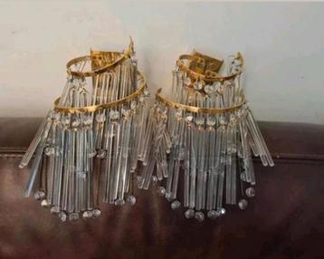 Antieke Wandlampen met Kristal beschikbaar voor biedingen