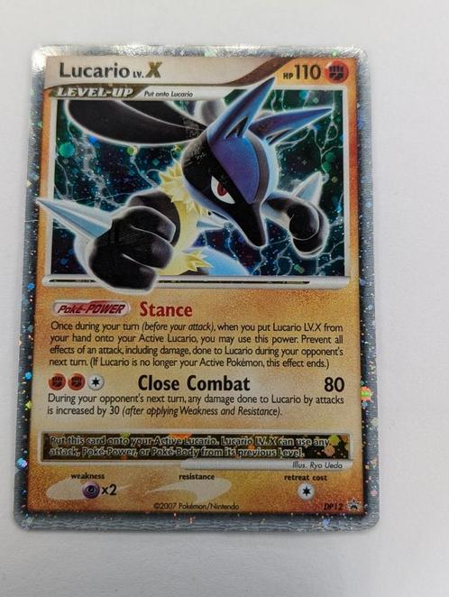 Lucario LV.X (DPPR 12) DP Black Star Promos, Hobby en Vrije tijd, Verzamelkaartspellen | Pokémon, Zo goed als nieuw, Ophalen of Verzenden