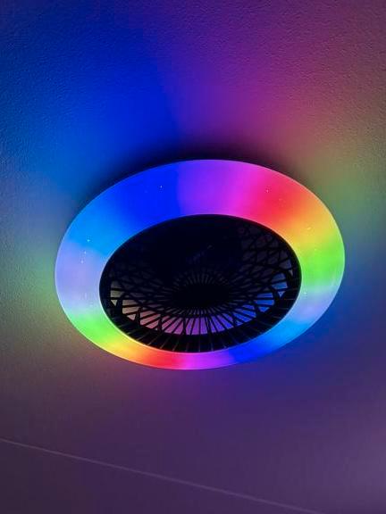 Gekleurde Ventilator Lamp • Nieuw in doos, Huis en Inrichting, Lampen | Plafondlampen, Ophalen