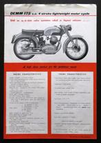 Originele Engelse folder DEMM 175 cc 4-takt - 1957, Motoren, Overige merken