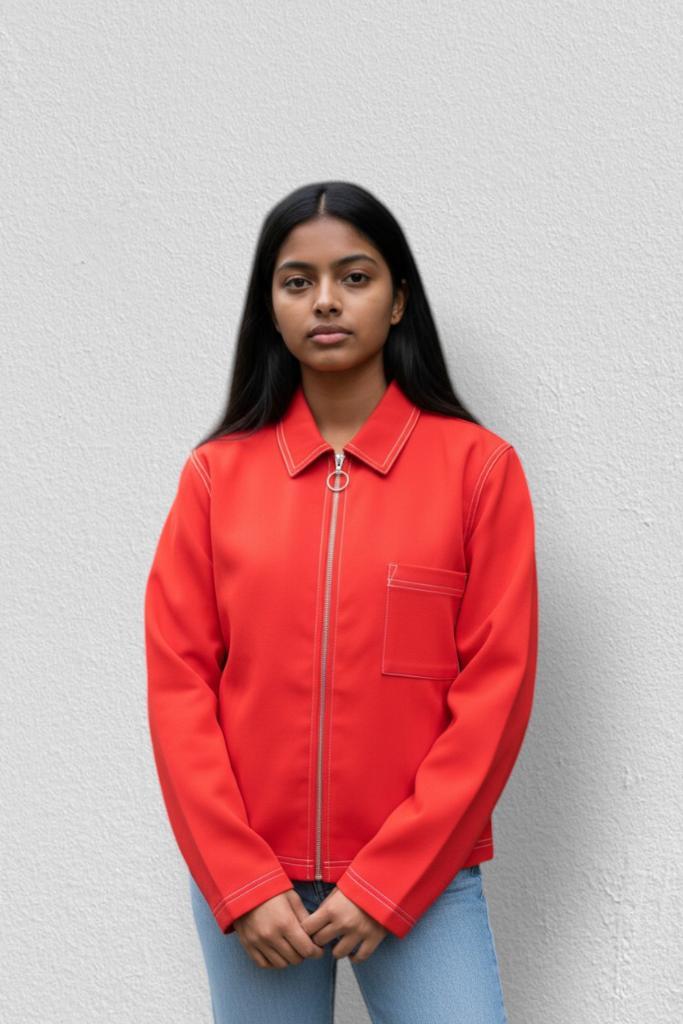 NA-KD – Bold Red Zip-Up Turtleneck Cardigan – M 💎👠, Kleding | Dames, Jasjes, Kostuums en Pakken, Zo goed als nieuw, Jasje, Maat 38/40 (M)