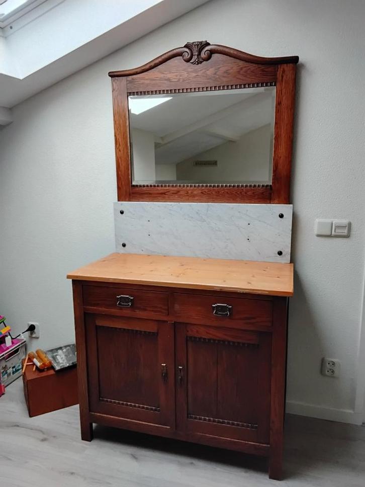 Antieke Spiegelkast, Antiek en Kunst, Antiek | Meubels | Kasten, Ophalen of Verzenden