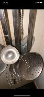 Gero Zilmeta 2 soep- saus lepel en 1 frituurschep., Verzenden, Zo goed als nieuw, Rvs of Chroom